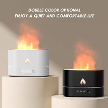 FunShing 250ml USB Flame Humidifier LED Ultrasonic Humidifier Home Desktop Essential Oil Aromatherapy Machine Diffuser