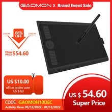 GAOMON M10K PRO 10 x 6.25 Inches Art Digital Graphic Tablet for Drawing Supports Tilt & Radial Function with 10 Shortcut Keys