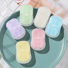 GBSC 50 Pcs Portable Travel Soap Disposable Slice Sheets Paper Soap Washing Hand Body Bath Face Cleaning Face Cleansing Soaps