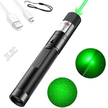 Green Laser Pointer- 10000m USB Charging Built-in Battery Laser Torch High Powerful Red Dot Single Starry Burning Match