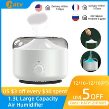 HATV Air Humidifier Intelligent Smoke Ring Aromatherapy Diffuser 1.3L Large Capacity Essential Oil Atomizer Colorful Night Light