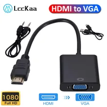 HD 1080P HDMI To VGA Cable Converter With Audio Power Supply HDMI Male To VGA Female Converter Adapter for Tablet laptop PC TV