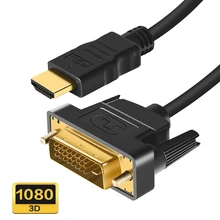 HDMI-compatible to DVI Cable 1080P 3D DVI to HDMI-compatible Cable DVI-D 24+1 Pin Adapter Cables Gold Plated for TV BOX DVD 1 2M