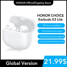 HONOR CHOICE Earbuds X3 Lite TWS Earphones Dual-Mic Noise Cancellation 28 Hours Battery Game Low Latency Dual Devices Connection