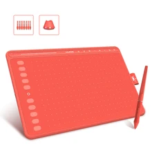 HUION 3 Color HS611 Graphics Tablet Pen Digital Drawing Tablets Multimedia Keys Media Bar Battery-Free Stylus with Tilt Function