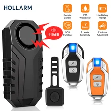 Hollarm Wireless Bicycle Vibration Alarm IP55 Waterproof Motorcycle Alarm Remote Control Anti-theft Bike Detector Alarm System