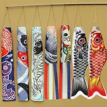Hot 70cm Japanese Carp Spray Windsock Streamer Fish Flag Koinobori Kite Cartoon Fish Colorful Windsock Carp Wind Sock Flag 140cm