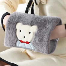 Hot Water Bottle Rechargeable Heating Pad Portable Hot Water Bag Soft Fleece Cover Warming Bag Electric Warm Water Bag