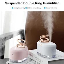 Humidifier Air Suspension Double Ring Aroma Diffuser Bedroom Home Car Plant Purifier Ultrasonic USB Mini Sprayer LED Light New