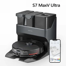 In Stock Roborock S7MaxV Ultra Robot Vacuum Clean Robot Empty Wash Fill Dock Auto Mop Washing Self-Emptying Self-Refilling5100Pa