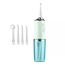 Irrigator Dental Water Jet For Teeth USB Rechargeable Portable Water Flosser 4 Nozzles 200ML Waterproof IPX7 Tooth Cle B0E6