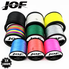 JOF 8 Strands 1000M 500M 300M PE Braided Multifilament Fishing Line Japan Multicolour Fishing Weave Extreme Super Strong