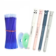 LATS 26 Pcs/set Animal Panda Erasable Gel Pen 0.5mm Erasable Pen Refills Rods Washable Handle School Office Supplies Stationery