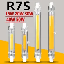 LED R7S Glass Tube COB Bulb 78MM 118MM High Power R7S Corn Lamp J78 J118 Replace Halogen Light 50W 90W AC 110V 220V Lampadas