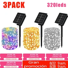 LED Solar Lights Outdoor String Lights for Festive Christmas Party Waterproof Fairy Lights Garden Garland Christmas Garland