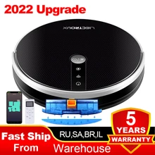 LIECTROUX C30B Robot Vacuum Cleaner Map Navigation with Memory Wifi APP Control 6000pa Suction Power Smart Electric Water Tank