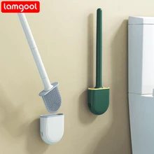 Lamgool Breathable Toilet Brush Silicone Long Handle Toilet Cleaning Brush Wall Mounted Bathroom Accessories Cleaning Tools