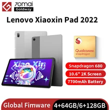 Lenovo Tablet Global Firmware Xiaoxin Pad 2022 Tab 128GB 64GB 10.6'' Display Snapdragon 680 Octa Core 7700mAh Android 12 Tablets