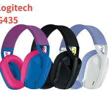 Logitech G435 Lightspeed Bluetooth Wireless Gaming Headset Over-Ear Headphones Built-in mics Compatible with Dolby Atmos for PC