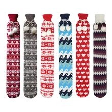 Long Water Injection Rubber Hot Water Bottle Warm Water Bag Warm Handbag Christmas Gift Hot Water Bottle With Cloth Cover 52x9.5