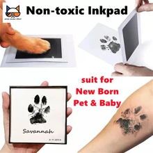 MEOWS Safe Non-toxic Inkpad Footprints Handprint No Touch Skin Inkless Kits for 0-6 Months Newborn Pet Dog Paw Prints Souvenirs