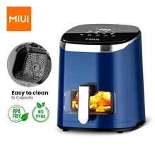 MIUI 4.5L/5L Air Fryer Without Oil Hot Air Electric Fryer with Viewable Window & Touch Screen Home Square Deep Fryer Ocean Heart