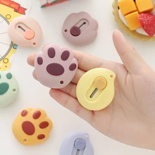 MOHAMM 1 PC Cute Cartoon Cat Claw Retractable Paper Cutter Utility Knives Stationery for School Office Home