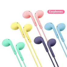 Macaron Universal 3.5mm Stereo Earphones Sports Music Earplugs Wired microphone for Xiaomi