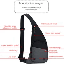 Men鈥榮 New Trendy Casual Shoulder Bag Leisure Travel Sports Outdoor Pack Messenger Crossbody Sling Chest Bag Pack For Male Female