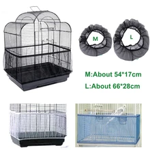 Mesh Splash proof Bird Parrot Cover Easy Cleaning Receptor Seed Guard Bird Cage Accessories Parrot Thrush Lark Nest Cover M L