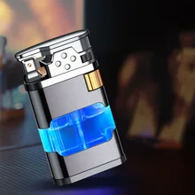 Metal Flame Gas Lighter Metal Torch Turbo Unusual Wholesale Creative Windproof Blue Butane 1300C Cigar Lighters Gadgets for Men