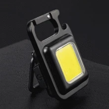 Mini Flashlight Rechargeable Glare COB Keychain Light USB Emergency Lamps LED Portable Outdoor Camping Small Light Corkscrew