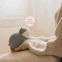 Mini Hand Warmer Creative Silicon Hot Water Bag Cartoon Cute Animal Cat Portable Pocket Warm Water Bag Water Filling Bag Winter