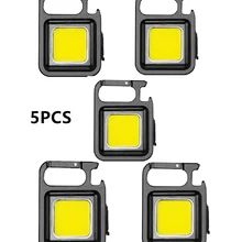 Mini LED 500MA Flashlight Work Light Portable Pocket Flashlight Keychains USB Rechargeable For Outdoor Camping Small Corkscrew