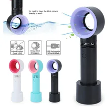 Mini Portable Handheld Fan USB Rechargeable 3 Speed Electric Fans Summer Desktop Bladeless Cooling Fan for Office Outdoor
