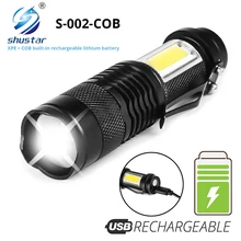Mini Rechargeable LED Flashlight Use XPE + COB lamp beads 100 meters lighting distance Used for adventure camping etc.