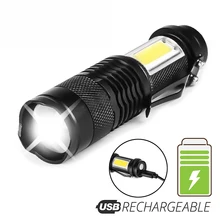 Mini Rechargeable LED Flashlight Use XPE + COB lamp beads 100 meters lighting distance Used for adventure camping etc.