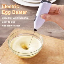 Mini Stainless Electric Handheld Egg Beater Household Kitchen Steel Coffee Milk Tea Blender Beat up the Cream Stirring