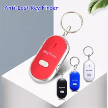 Mini Whistle Anti Lost KeyFinder Alarm Wallet Pet Tracker Smart Flashing Beeping Remote Locator Keychain Tracer Key Finder + LED