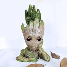 Modern Baby Tree Figurine Groot Flower Pot Planter Nursery Pot Home Office Decoration Organizer Plastic Ornament Birthday Gifts
