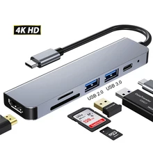 Mosible USB C Hub to HDMI-compatible Rj45 VGA Adapter OTG Thunderbolt 3 Dock with PD TF SD Jack3.5mm for Macbook Pro/Air M1 M2