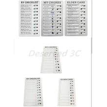 Multi-purpose Memo Checklist To-do-list Pad 5''x8'' Adjustable My Chores Checklist Board for Car RV Home Classroom Wall