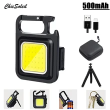 Multifunctional Mini LED Flashlight Work Light Portable Pocket Flashlight Keychains USB Rechargeable Outdoor Camping Corkscrew