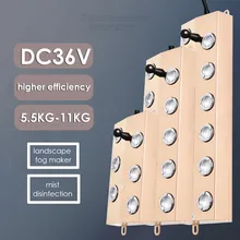 Mute Fog Generator Commercial DC36V Ultrasonic Mist Maker 6-12 Heads Humidifier Parts Garden Landscape 5.5-11KG/H Water Diffuser