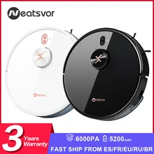 NEATSVOR X600pro 6000pa LDS Navigation Robot Vacuum Cleaner APP Virtual Wall Breakpoint Cleaning Draw Cleaning Area Mopping Wash
