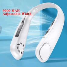 NEW 9000 MAh Neck Fan Bladeless USB Rechargeable Leafless Wearable Hanging Fans Portable Air Cooler Cooling Mute Fans