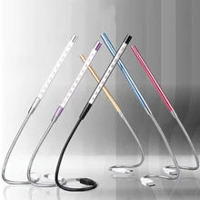 NEW Metal Material USB LED Light Lamp 10LEDs Flexible Book Reading Lights for Notebook Laptop PC Computer 6 Colors