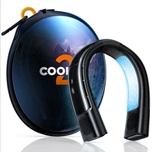 Neck Air Conditioner Cooling Neck Fan Rechargeable Portable Neck Fan 3 Mode Personal Fan Bladeless Fan Neck Cooler Heater White