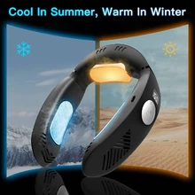 Neck Fan Electric Heater Portable Air Conditioner Neckband Portable Fan Air Cooler For Summer Winter Warmer Fan USB Cooling Fans