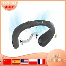 Neck Hanging Fan Bluetooth Speaker All-In-One Machine USB Charging Player Sport Music Fan Headphone Design
